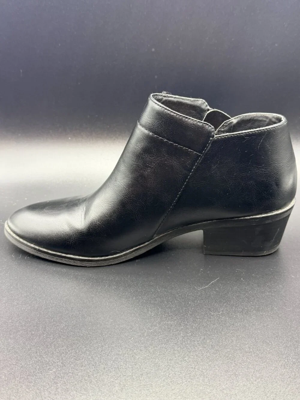 TIME & TRU Ankle Booties with Zipper, Black, Memory Foam Boots Size 10